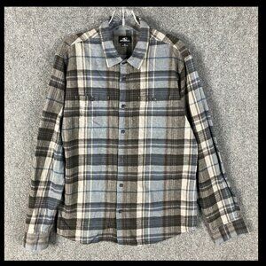 O'Neill‎ Flannel Shirt Men's Medium Standard Fit Plaid 100% Cotton Adults M